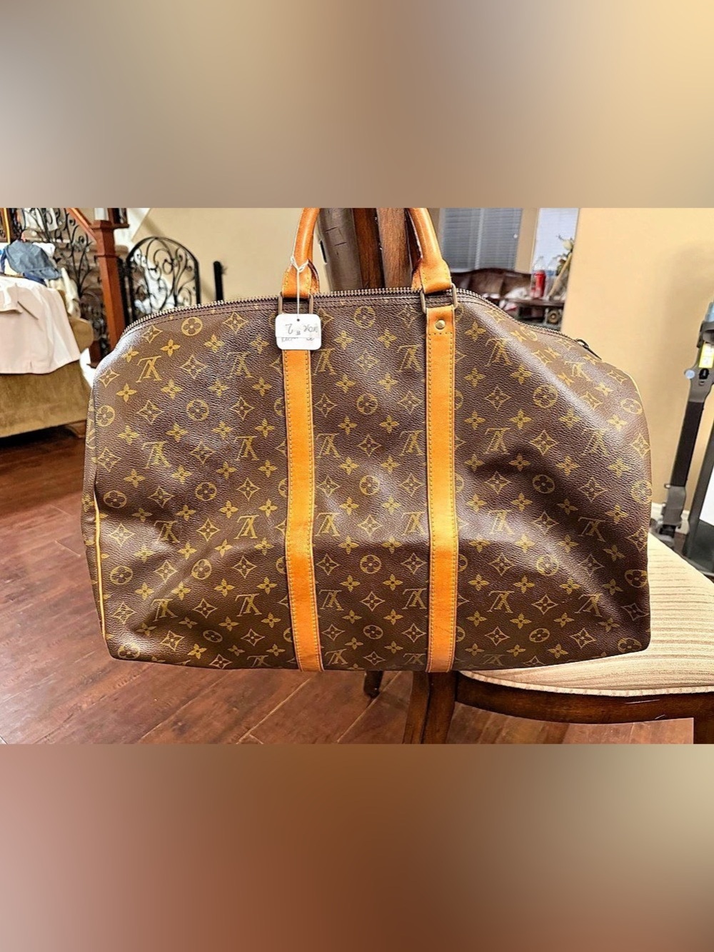 Louis Vuitton Keepall 50 Travel Bag in Brown & Tan